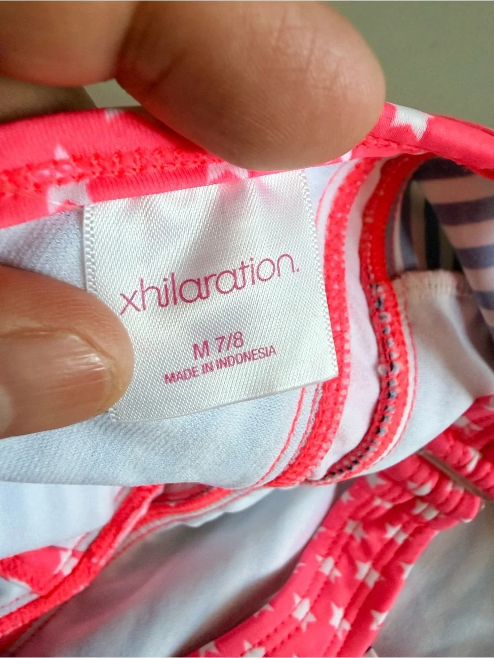 Xhilaration Kids Size M (7/8) Tankini Anchor Nautical Swimsuit Top Striped Stars